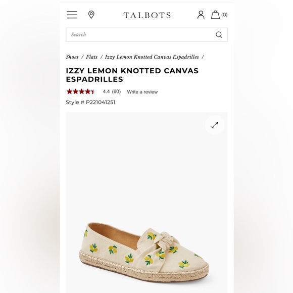 [[NWOT]] TALBOTS IZZY LEMON KNOTTED CANVAS ESPADRILLES // Size 9 - Picture 7 of 7